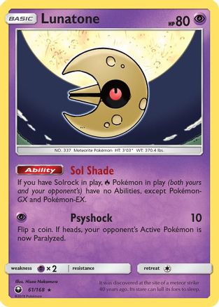 Lunatone (61/168) - SM  Celestial Storm Reverse Holofoil - Holo Rare