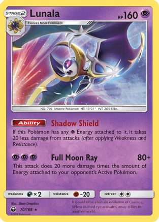 Lunala 70/168 - Celestial Storm Reverse Holofoil