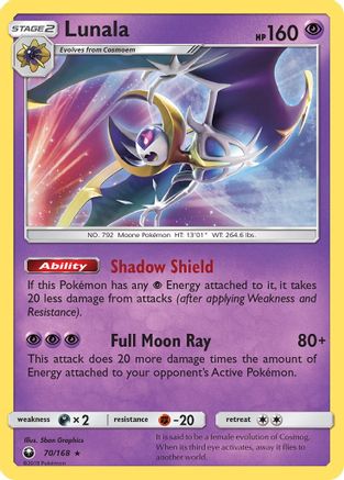 Lunala (70/168) - SM  Celestial Storm Holofoil - Holo Rare