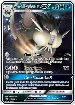 Alolan Raticate GX (85/168) - SM  Celestial Storm Holofoil - Ultra Rare
