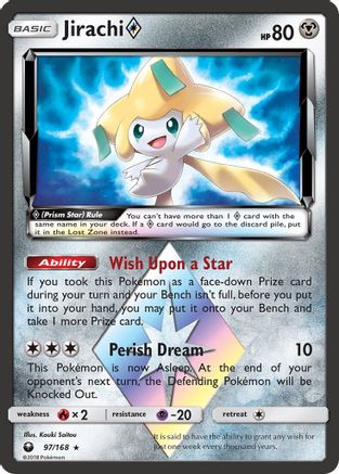 Jirachi Prism Star (97/168) - SM  Celestial Storm Holofoil - Prism Rare