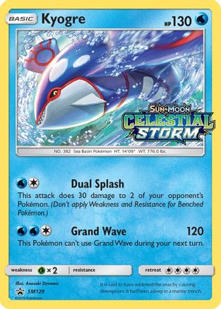 Kyogre (Prerelease) (SM129/248) - SM Promos Holofoil - Promo