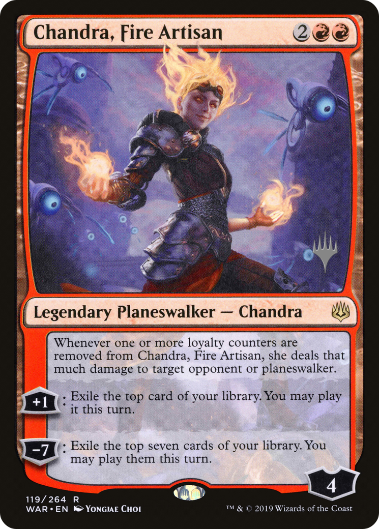 Chandra, Fire Artisan (PWAR-119P) - War of the Spark Promos Foil