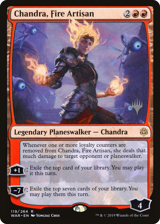 Chandra, Fire Artisan (PWAR-119P) - War of the Spark Promos Foil