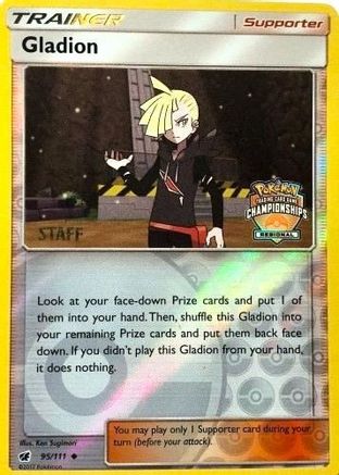 Gladion (Regional Championships) [Staff] (95/111) - League & Championship Cards Reverse Holofoil - Promo