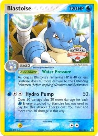 Blastoise - 14/100 (National Championships) 14 - League & Championship Cards