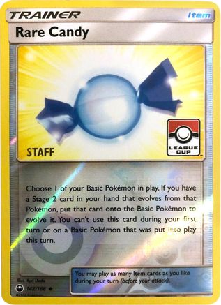 Rare Candy (League Cup) [Staff] (142/168) - League & Championship Cards Reverse Holofoil - Promo
