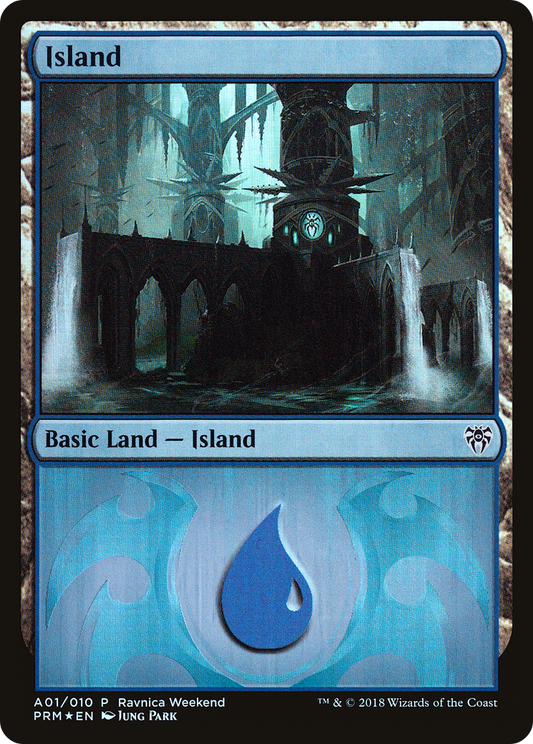 Island (PRWK-A01) - GRN Ravnica Weekend Foil