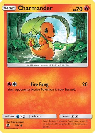 Charmander - 001/70 - Dragon Majesty Reverse Holofoil - Common