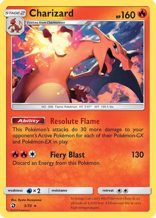 Charizard 3/70 - Dragon Majesty Reverse Holofoil