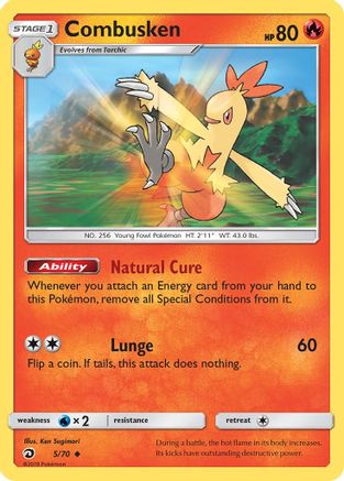 Combusken (5/70) - Dragon Majesty Reverse Holofoil - Uncommon