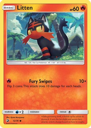 Litten 12/70 - Dragon Majesty Reverse Holofoil