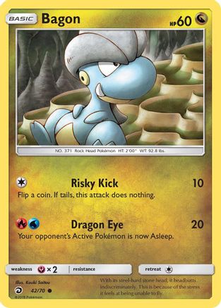 Bagon (42/70) - Dragon Majesty Reverse Holofoil - Common