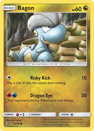 Bagon - 042/70 - Dragon Majesty Reverse Holofoil - Common