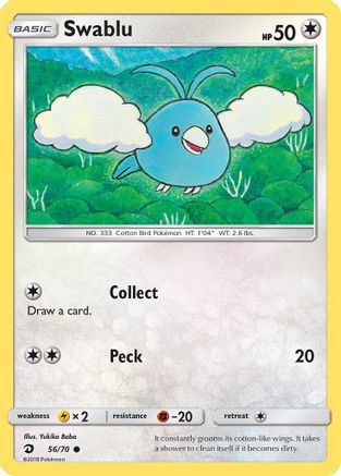 Swablu 56/70 - Dragon Majesty Reverse Holofoil