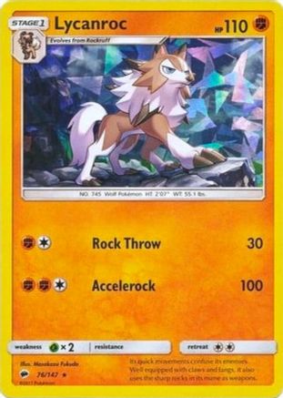 Lycanroc 076/147 - Deck Exclusives Holofoil - Holo Rare