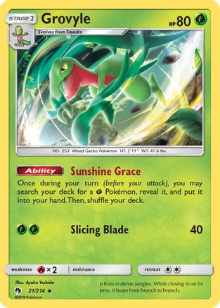 Grovyle (21/214) - SM  Lost Thunder  - Uncommon