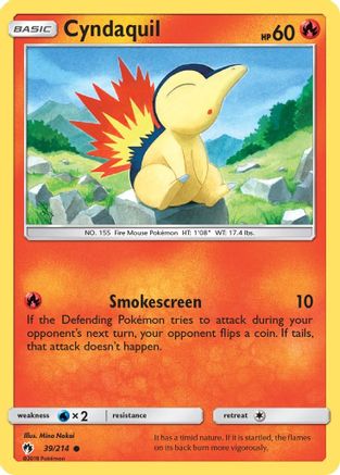 Cyndaquil (39/214) - SM  Lost Thunder Reverse Holofoil - Common