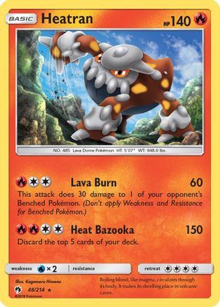 Heatran (48/214) - SM  Lost Thunder Reverse Holofoil - Holo Rare