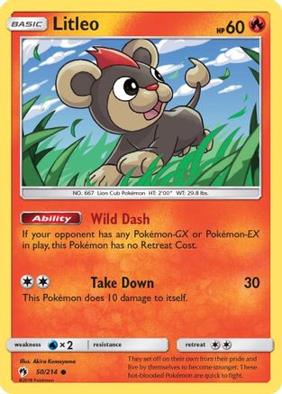 Litleo (50/214) - SM  Lost Thunder  - Common