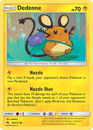 Dedenne (84/214) - SM  Lost Thunder Reverse Holofoil - Common