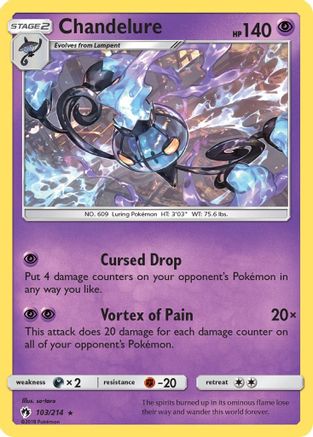Chandelure (103/214) - SM  Lost Thunder Reverse Holofoil - Holo Rare