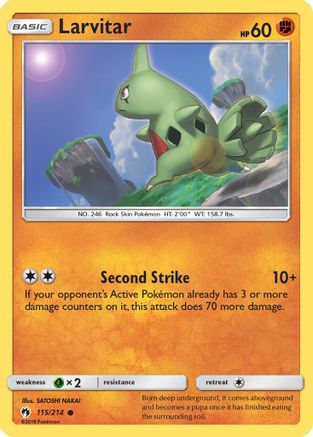 Larvitar (115/214) - SM  Lost Thunder Reverse Holofoil - Common