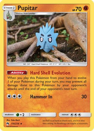 Pupitar 116/214 - Lost Thunder Reverse Holofoil