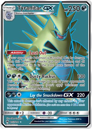 Tyranitar GX (Full Art) (203/214) - SM  Lost Thunder Holofoil - Ultra Rare