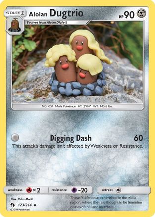 Alolan Dugtrio (123/214) - SM  Lost Thunder Reverse Holofoil - Uncommon