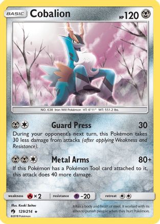 Cobalion (129/214) - SM  Lost Thunder Reverse Holofoil - Holo Rare
