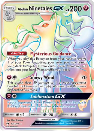 Alolan Ninetales GX (Secret) (225/214) - SM  Lost Thunder Holofoil - Secret Rare