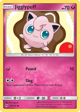 Jigglypuff (133/214) - SM  Lost Thunder Reverse Holofoil - Common