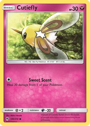 Cutiefly (145/214) - SM  Lost Thunder Reverse Holofoil - Common