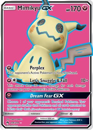 Mimikyu GX (Full Art) (206/214) - SM  Lost Thunder Holofoil - Ultra Rare