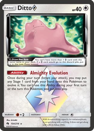 Ditto Prism Star (154/214) - SM  Lost Thunder Holofoil - Prism Rare