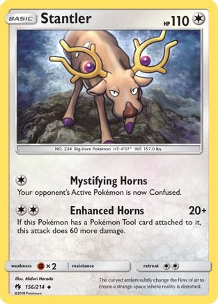 Stantler (156/214) - SM  Lost Thunder Reverse Holofoil - Uncommon