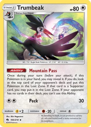 Trumbeak 165/214 - Lost Thunder Reverse Holofoil