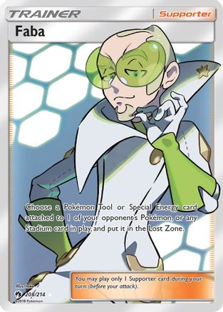 Faba (Full Art) 208 - SM  Lost Thunder Holofoil - Ultra Rare