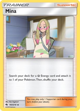 Mina (183/214) - SM  Lost Thunder Reverse Holofoil - Uncommon