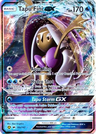 Tapu Fini-GX 39a/147 - Burning Shadows Holofoil