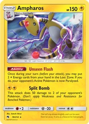 Ampharos - 78/214 (SM Lost Thunder)  - Deck Exclusives Normal - Rare