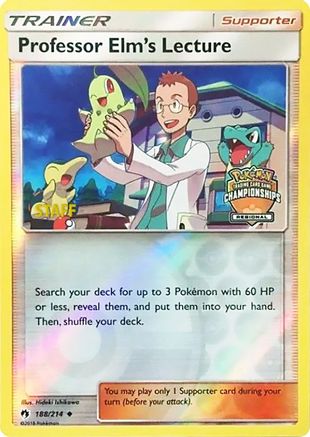 Professor Elm's Lecture (Regional Championships) [Staff] (188/214) - League & Championship Cards Reverse Holofoil - Promo