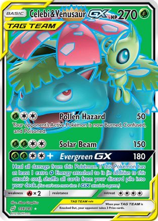 Celebi & Venusaur GX (Full Art) (159/181) - SM  Team Up Holofoil - Ultra Rare