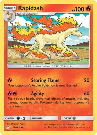 Rapidash 018/181 - SM  Team Up Normal - Uncommon