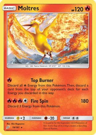 Moltres (19/181) - SM  Team Up Holofoil - Holo Rare