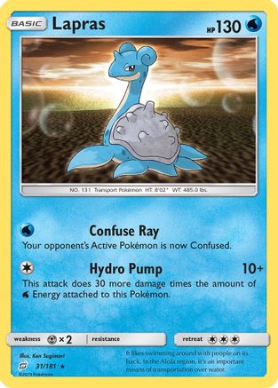 Lapras (31/181) - SM  Team Up Reverse Holofoil - Rare