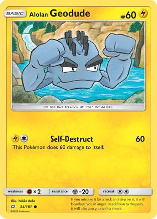 Alolan Geodude (34/181) - SM  Team Up Reverse Holofoil - Common