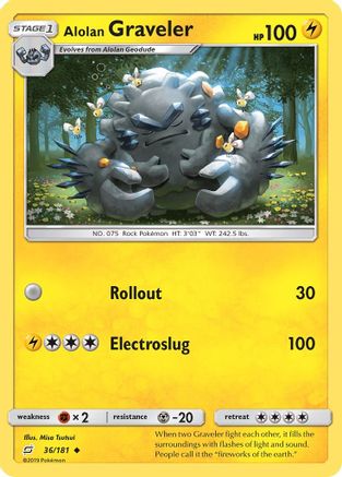 Alolan Graveler (36/181) - SM  Team Up Reverse Holofoil - Uncommon