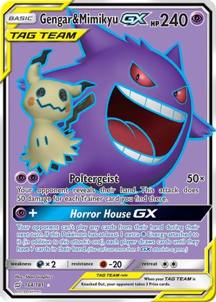 Gengar & Mimikyu GX (Full Art) (164/181) - SM  Team Up Holofoil - Ultra Rare